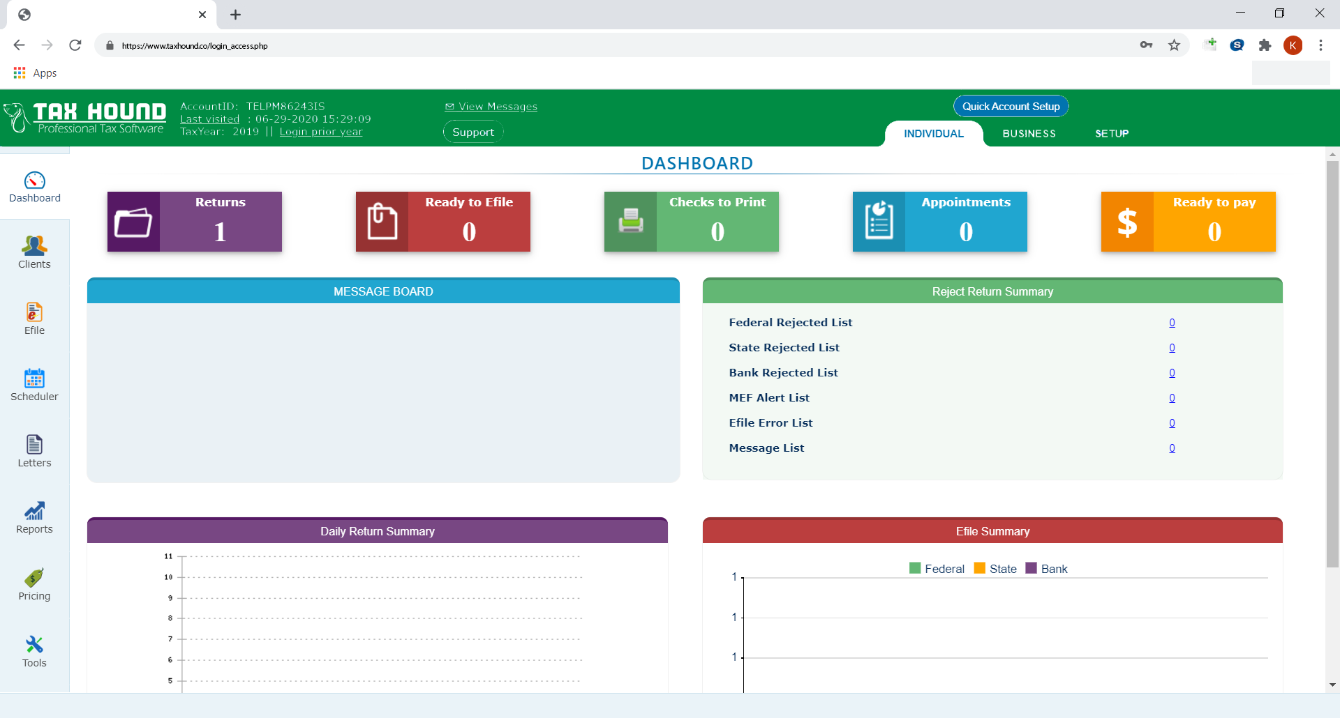 Tax Hound Online Professional Tax Software Screenshot